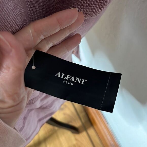 Alfani Womens Knitted Sweater Turtleneck Batwing Sleeve Mauve Size 2X NWT - Picture 8 of 11